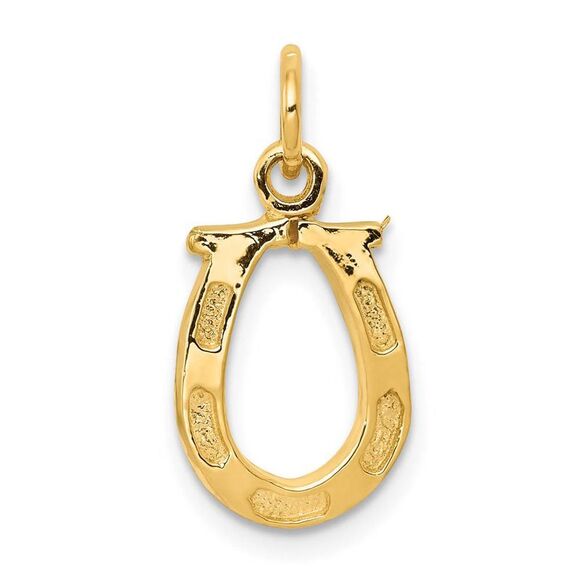 14k Yellow Gold Horseshoe Charm or Pendant 10mm (3/8 inch)